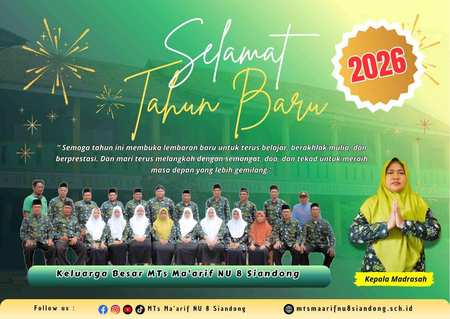Tahun Baru 2026, MTs Ma’arif NU 8 Siandong Siap Melangkah Maju dan Berprestasi